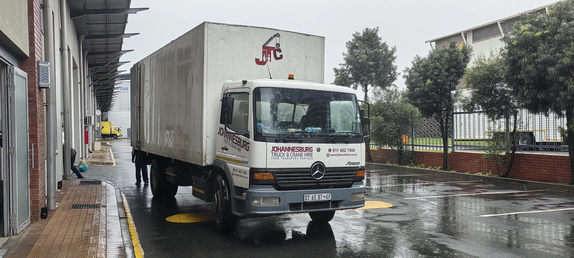 JHB closed truck at a delivery site