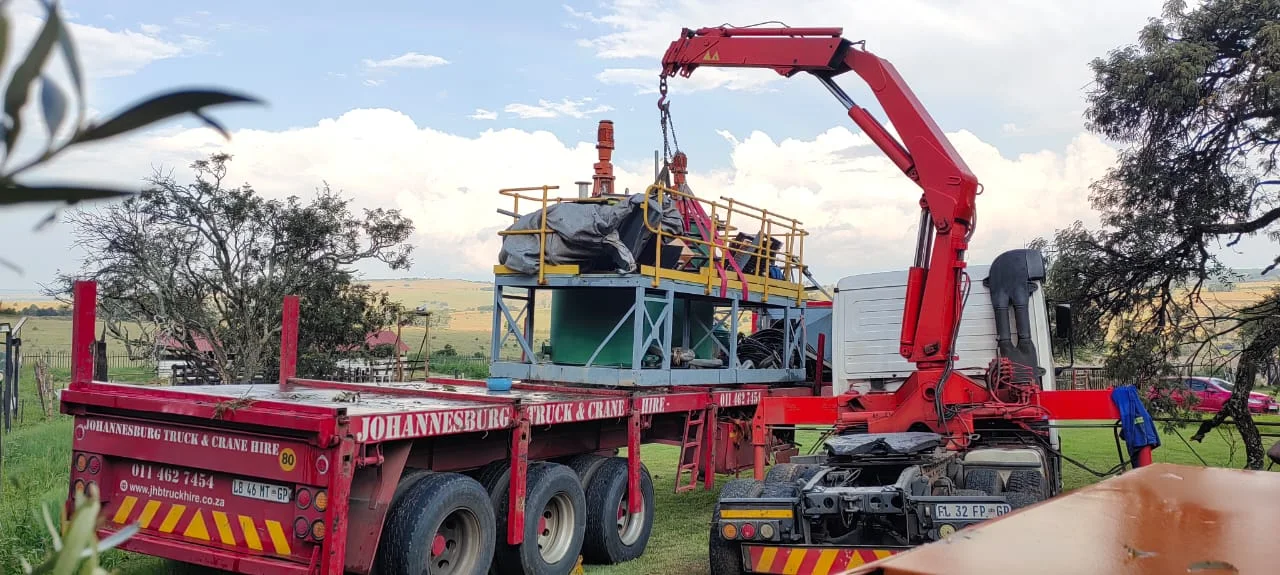 Branded Johannesburg truck and crane lifting machinery