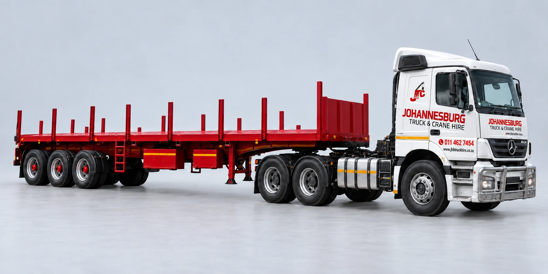 JTC 30-ton flatbed truck, with the crane digitally removed from behind the cab