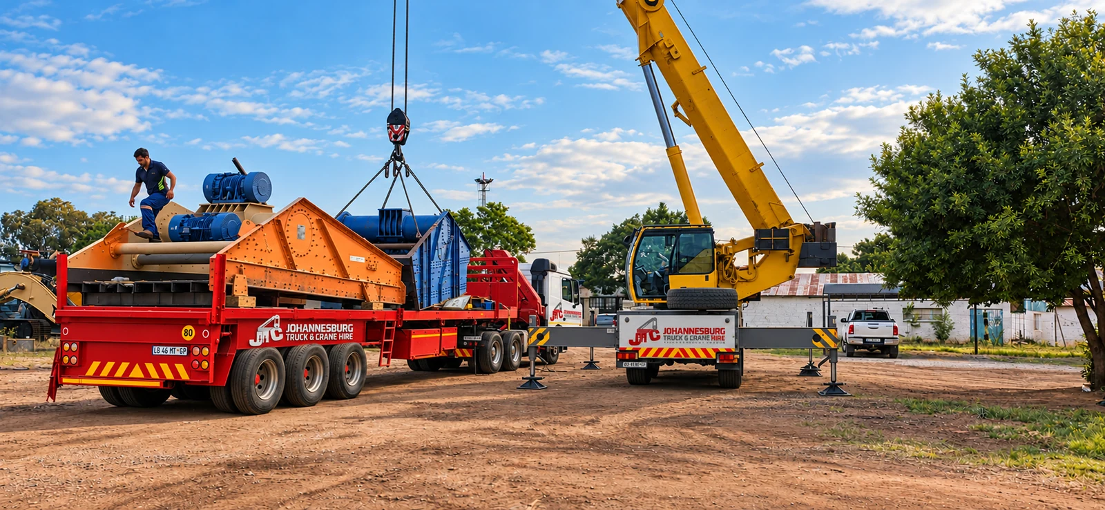 Enhanced JTC flatbed and mobile crane handling machinery