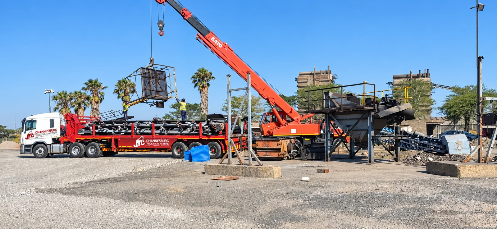 Enhanced JTC flatbed and mobile crane handling industrial plant