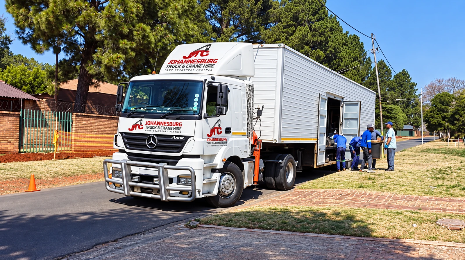 Enhanced JTC closed truck at a delivery site